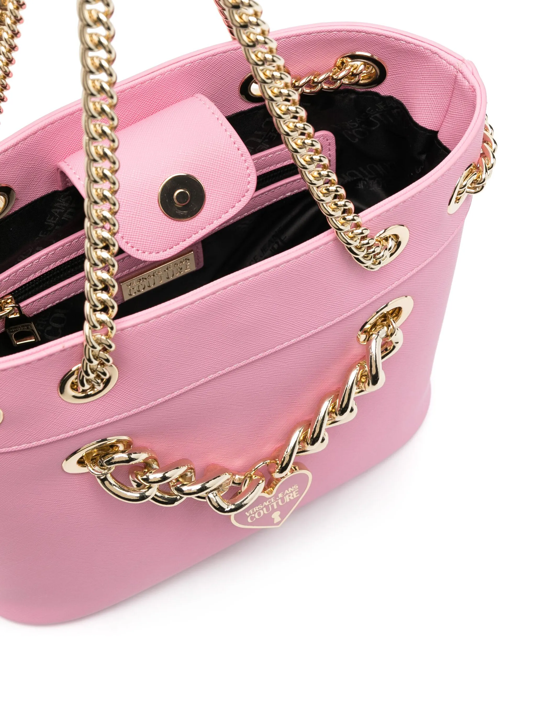 Versace Jeans Couture heart-charm chain-link shoulder bag