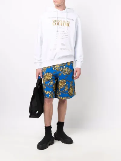 Versace Jeans Couture metallic logo print hoodie | Eraldo.com US