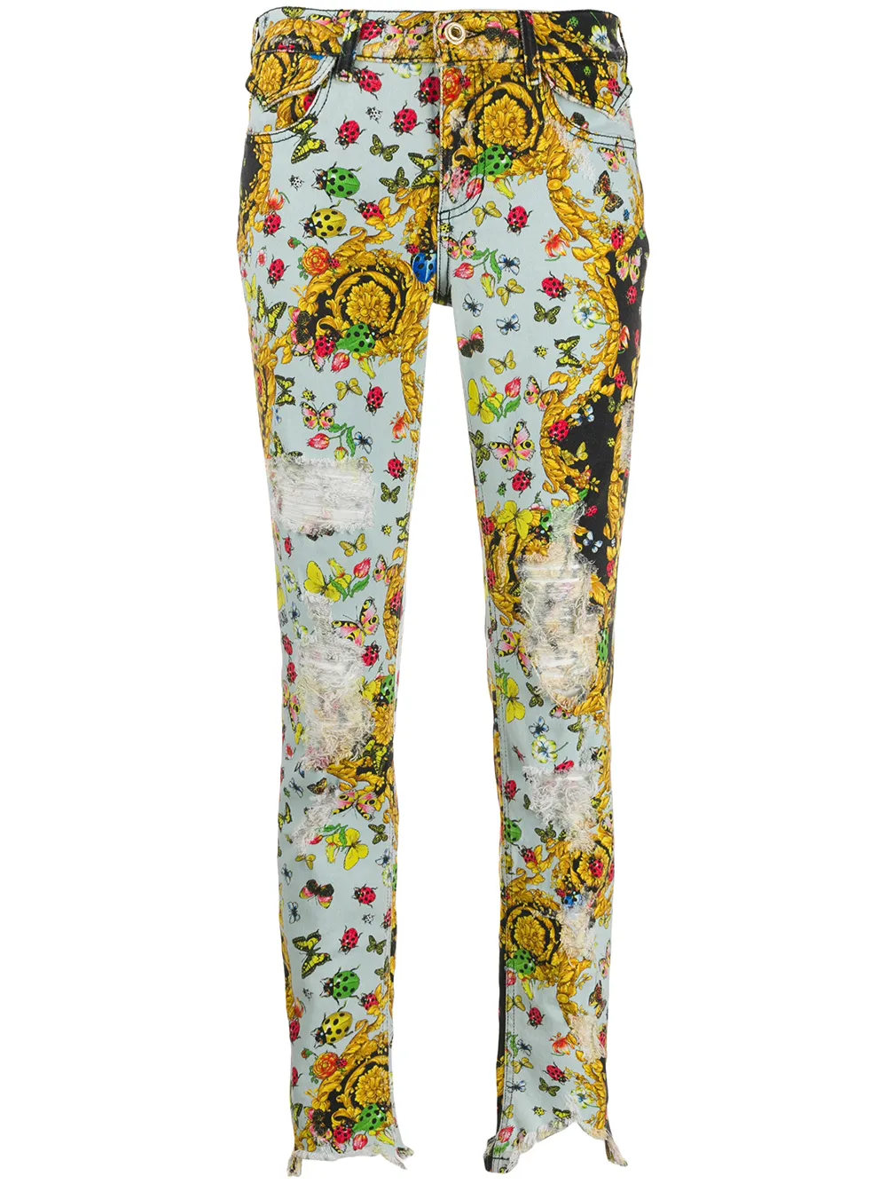multi-print baroque skinny jeans | Versace Jeans Couture | Eraldo.com