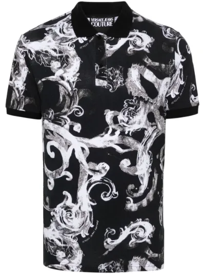 Versace Jeans Couture watercolour Barocco print polo shirt Eraldo KI