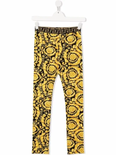 TEEN Barocco-print leggings | Versace 