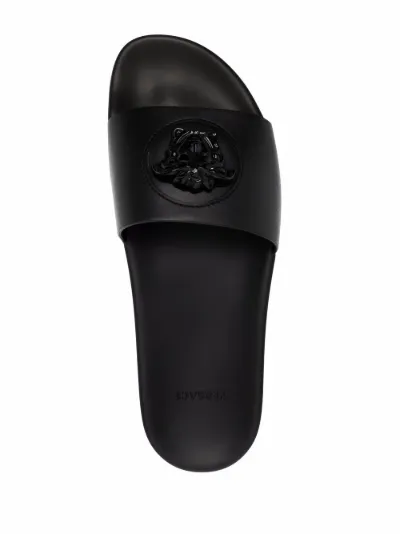 versace leather slides