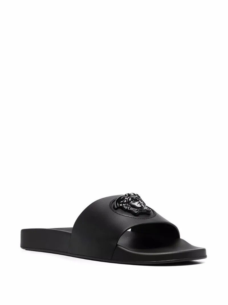 versace black medusa slides