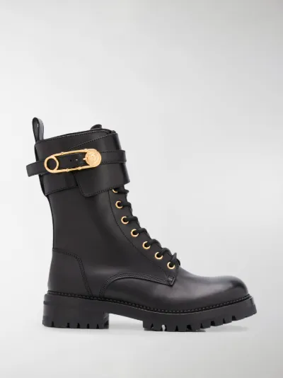 versace lace up boots