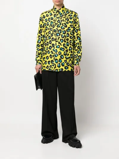 Versace leopard-print long-sleeve shirt | Eraldo.com FR