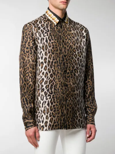 leopard print versace shirt