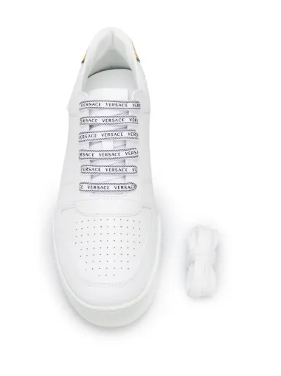 Versace logo lace-up sneakers white | MODES