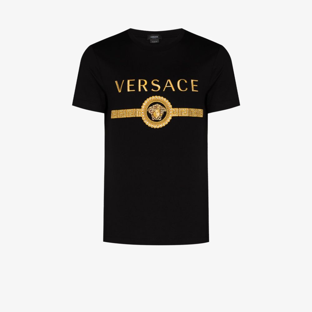 Versace logo print cotton T-shirt | Browns