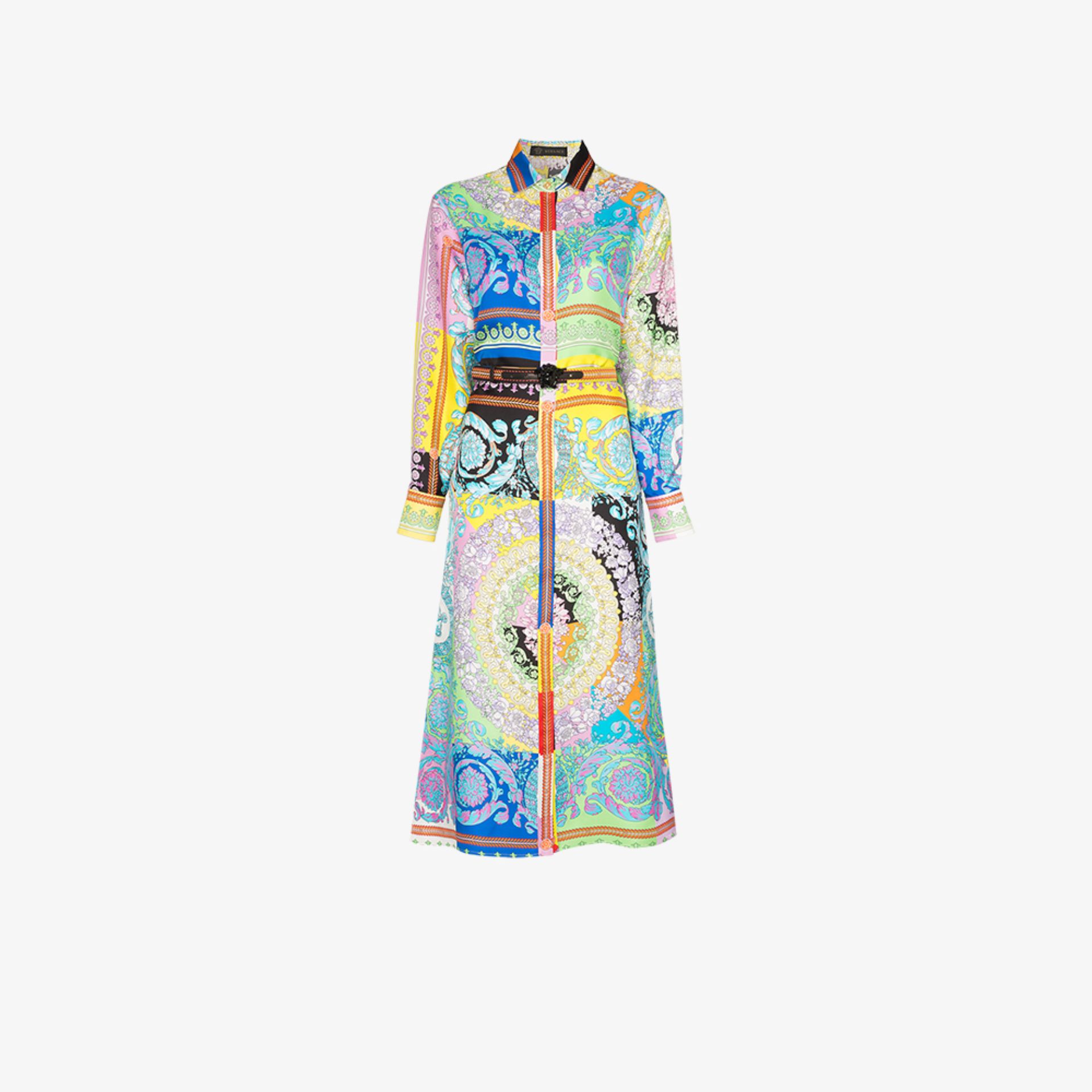 long sleeve silk shirt dress