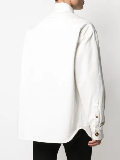 pink longline denim jacket