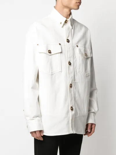 white longline denim jacket