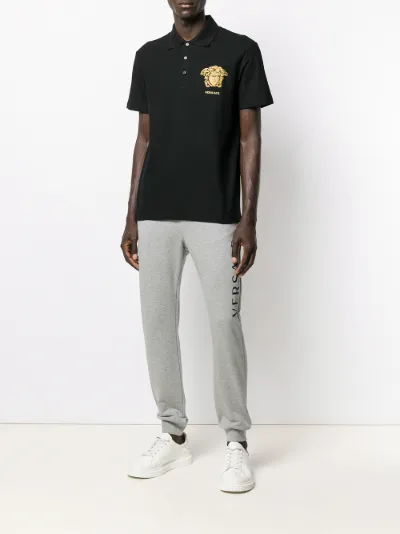 embroidered medusa polo shirt