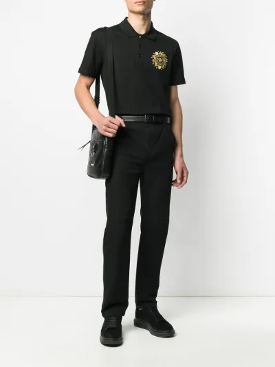 embroidered medusa polo shirt