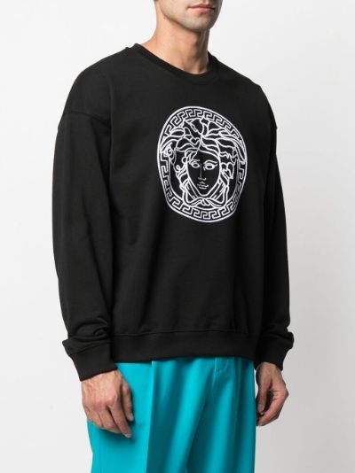 versace medusa embroidered sweatshirt