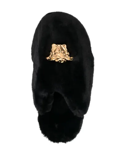 Versace discount fur slippers