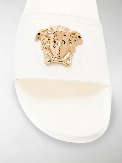 versace slides white and gold