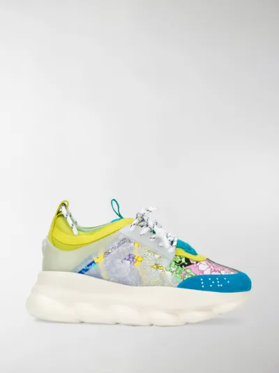 blue and yellow versace sneakers