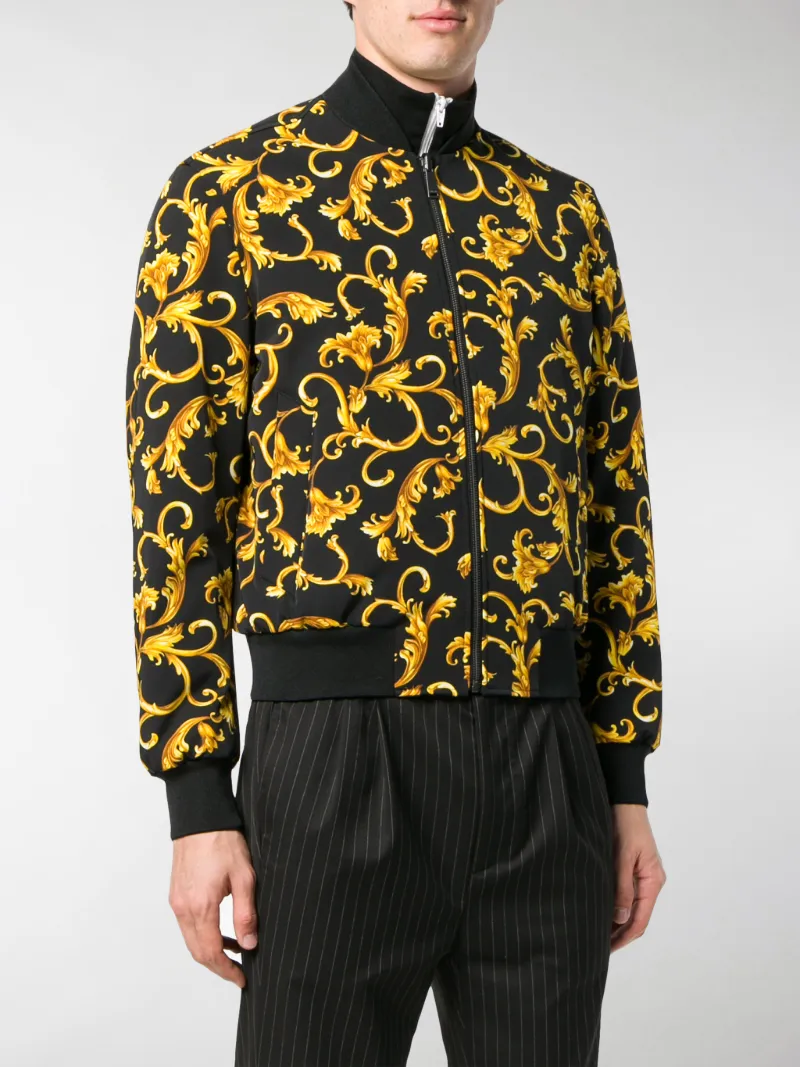 versace printed bomber jacket