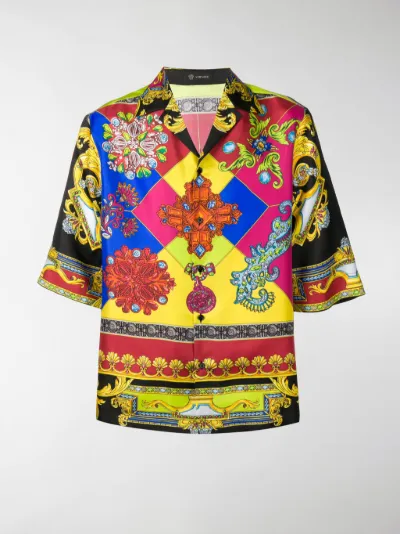 Versace printed short sleeve shirt 