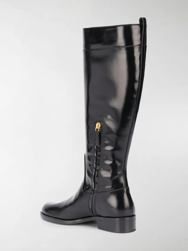 Versace Stivali al ginocchio con spilla nero | MODES