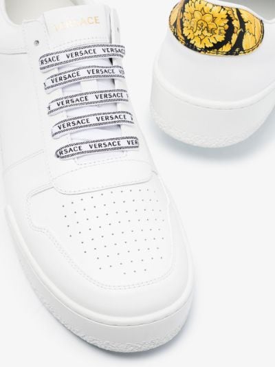 Versace white logo lace-up sneakers 