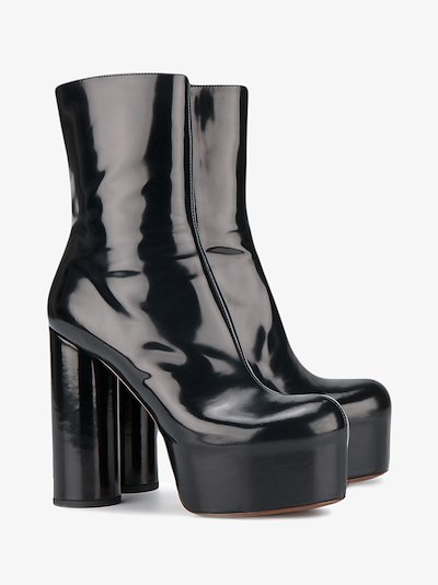 vetements leather platform ankle boots