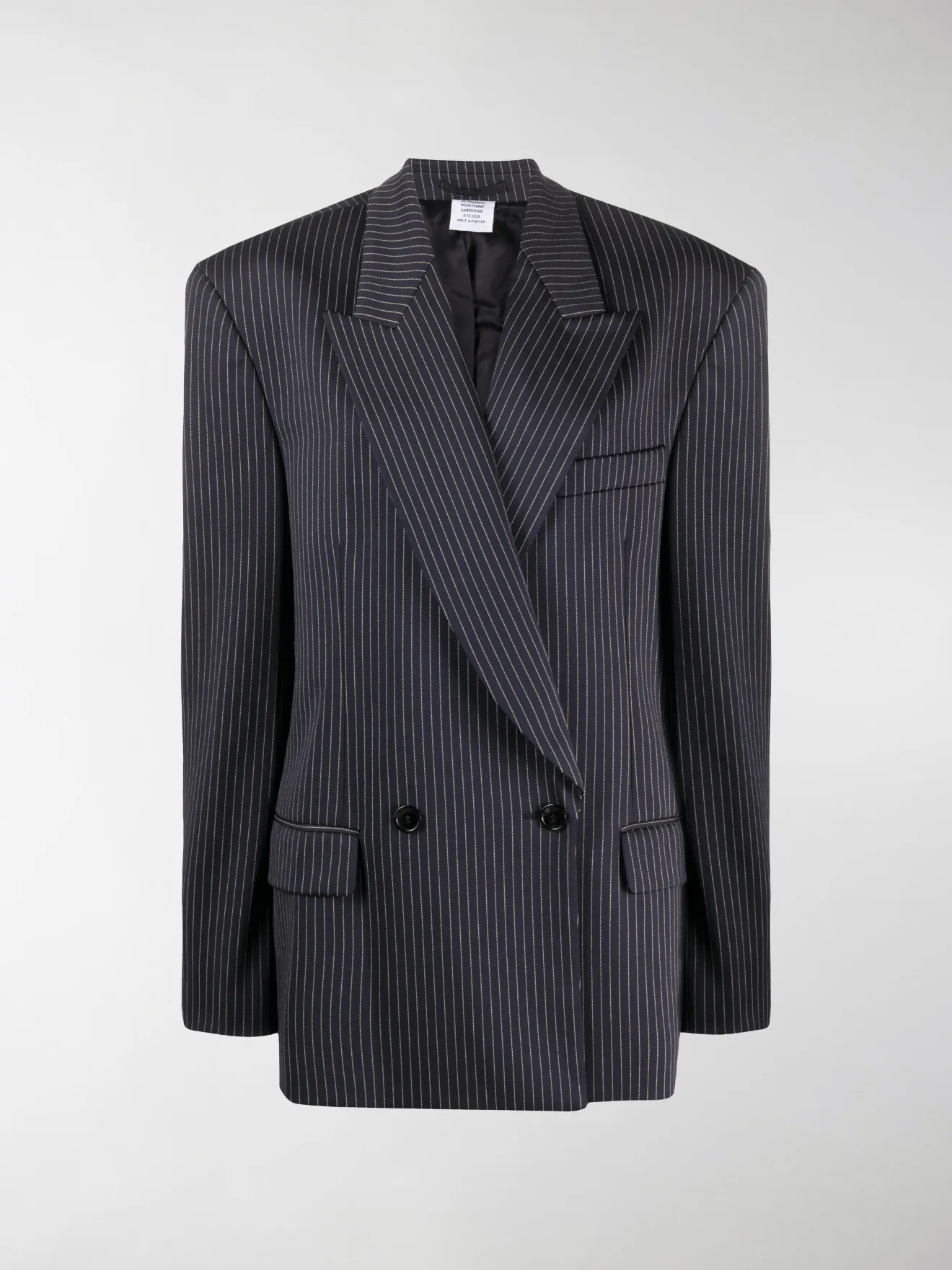VETEMENTS Blazer oversize gessato blu | MODES