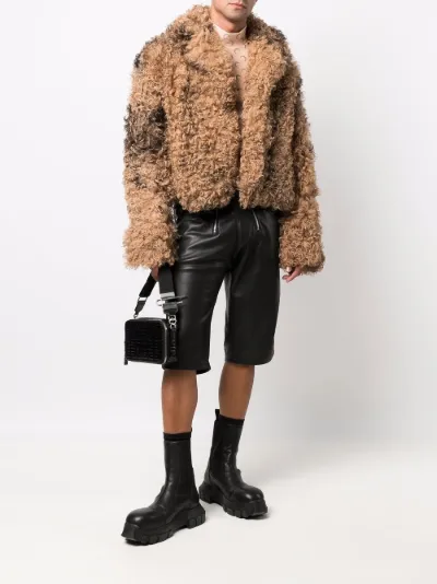 cropped shearling coat