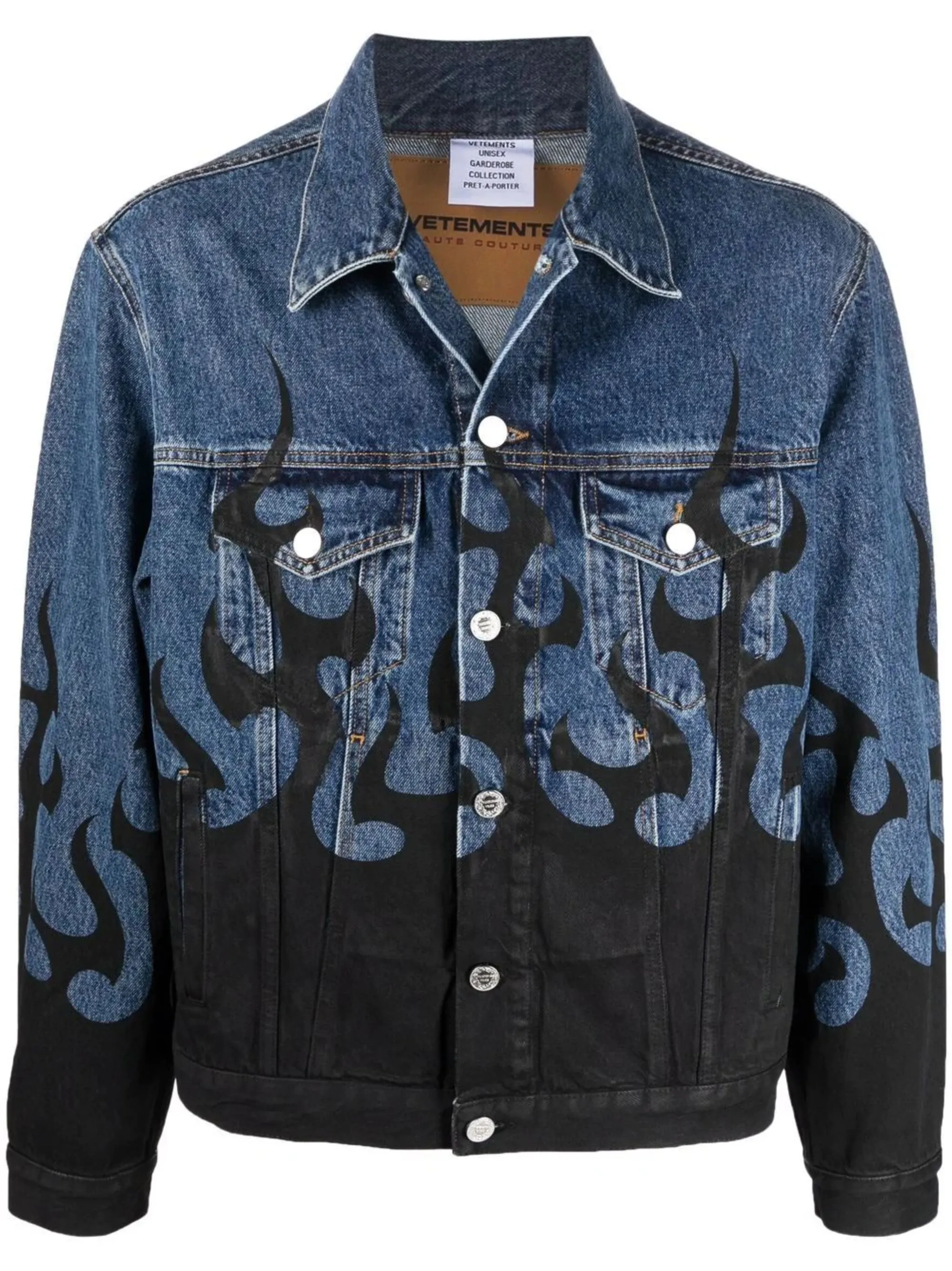 VETEMENTS flame printed denim jacket | Eraldo.com FR