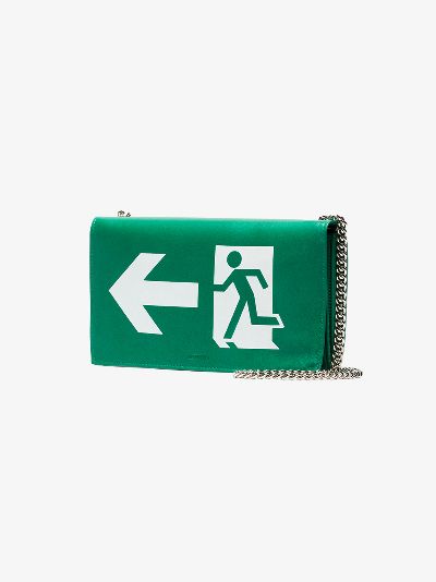 Green exit sign leather bag展示图