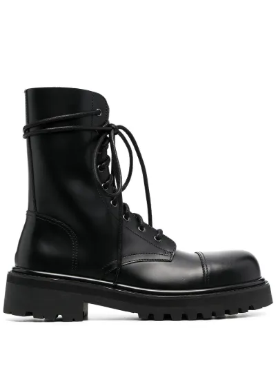 black cargo boots