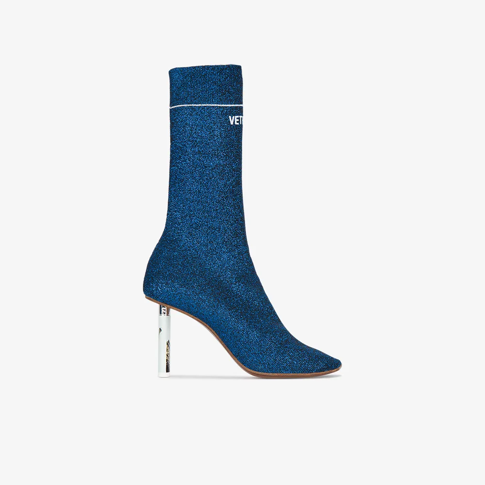 low heel ankle sock boots