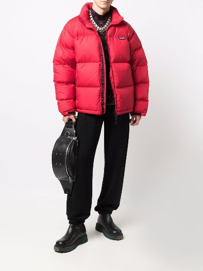 red down puffer jacket