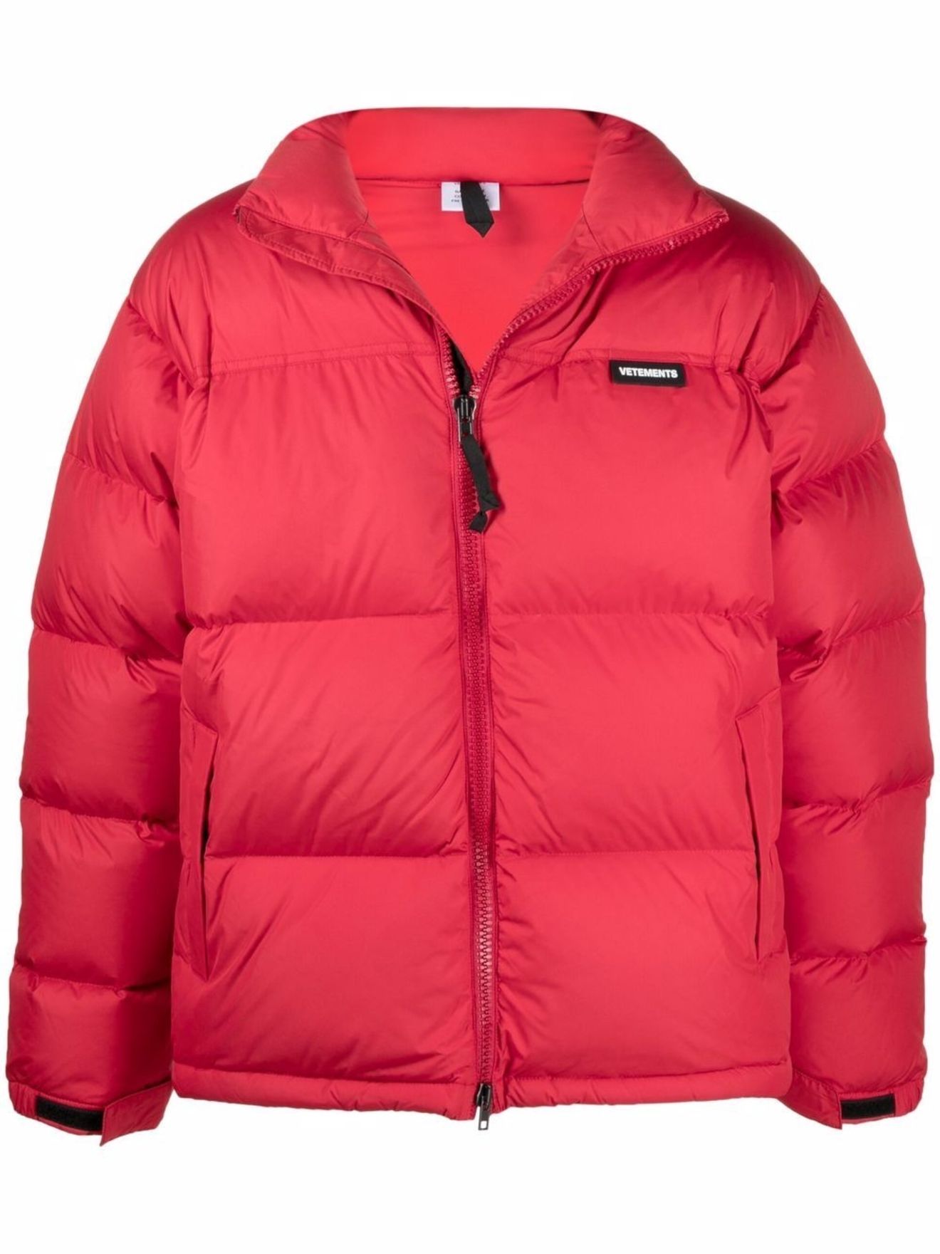 dark red down jacket