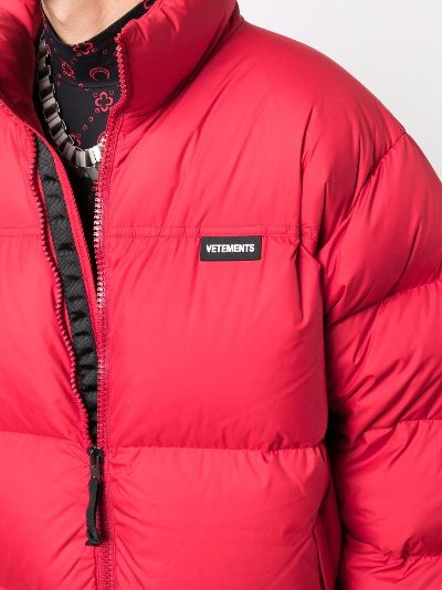 red puffer down jacket