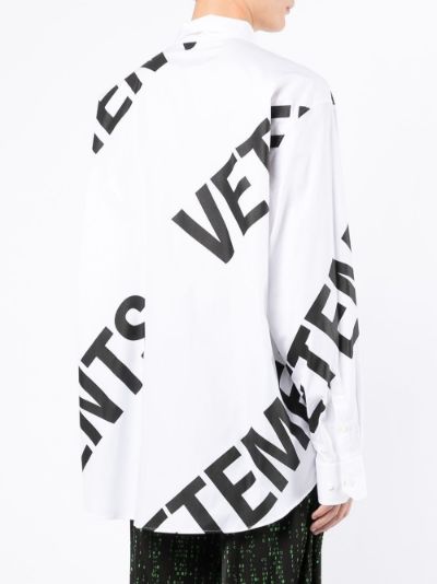 logo-print long-sleeve shirt | VETEMENTS | Eraldo.com