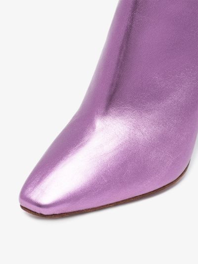 purple metallic boots