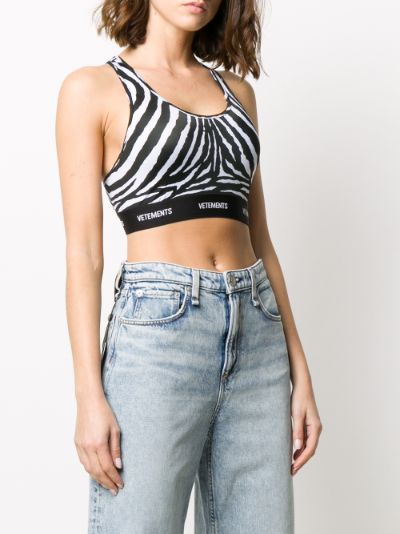 zebra print sports bra, VETEMENTS