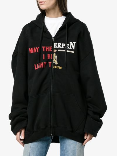 vetements zip up hoodie