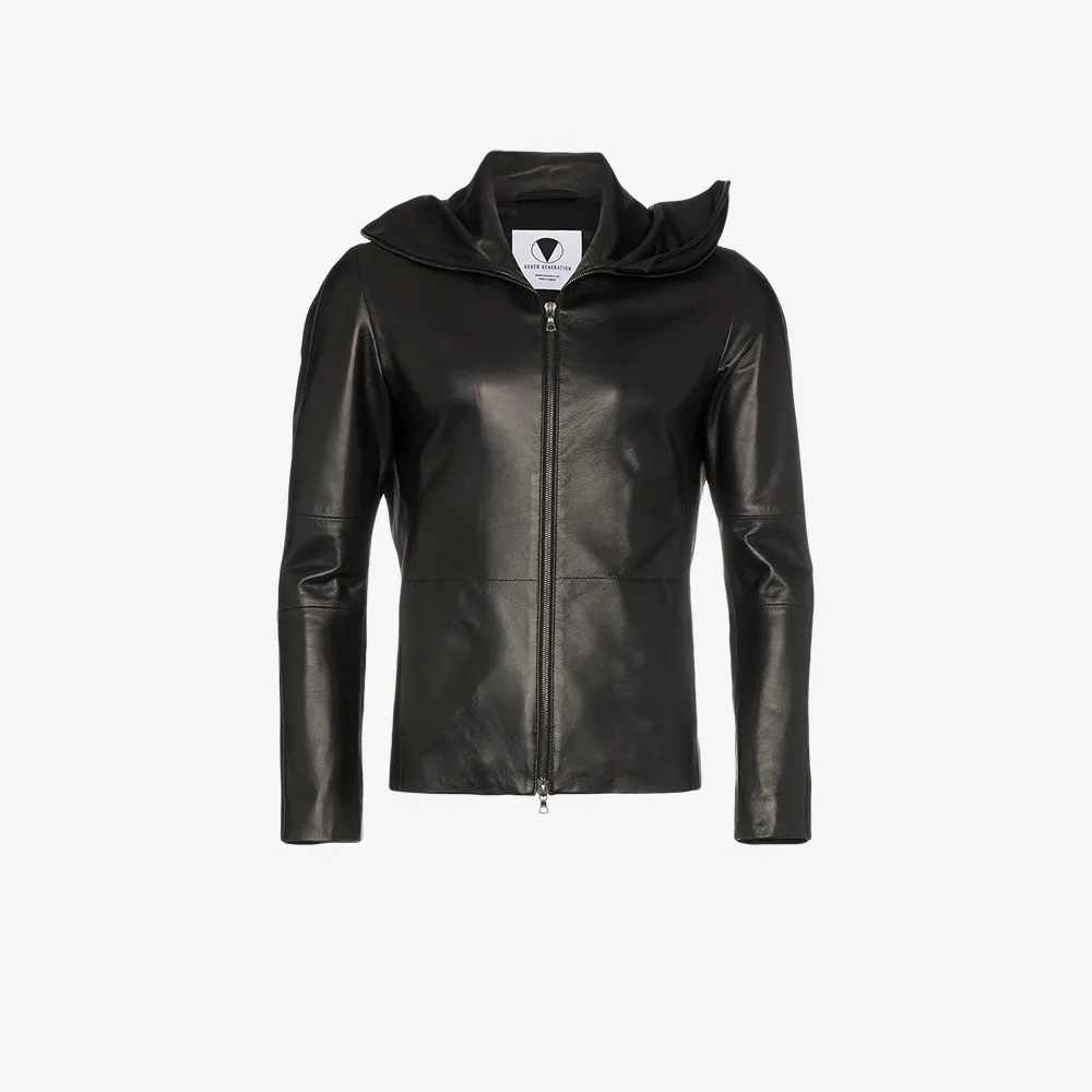 Vexed Generation Ninja Hood Leather Jacket Browns Vexed Generation Ninja Hood Leather Jacket