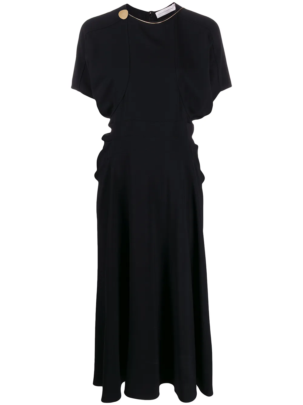 black batwing midi dress