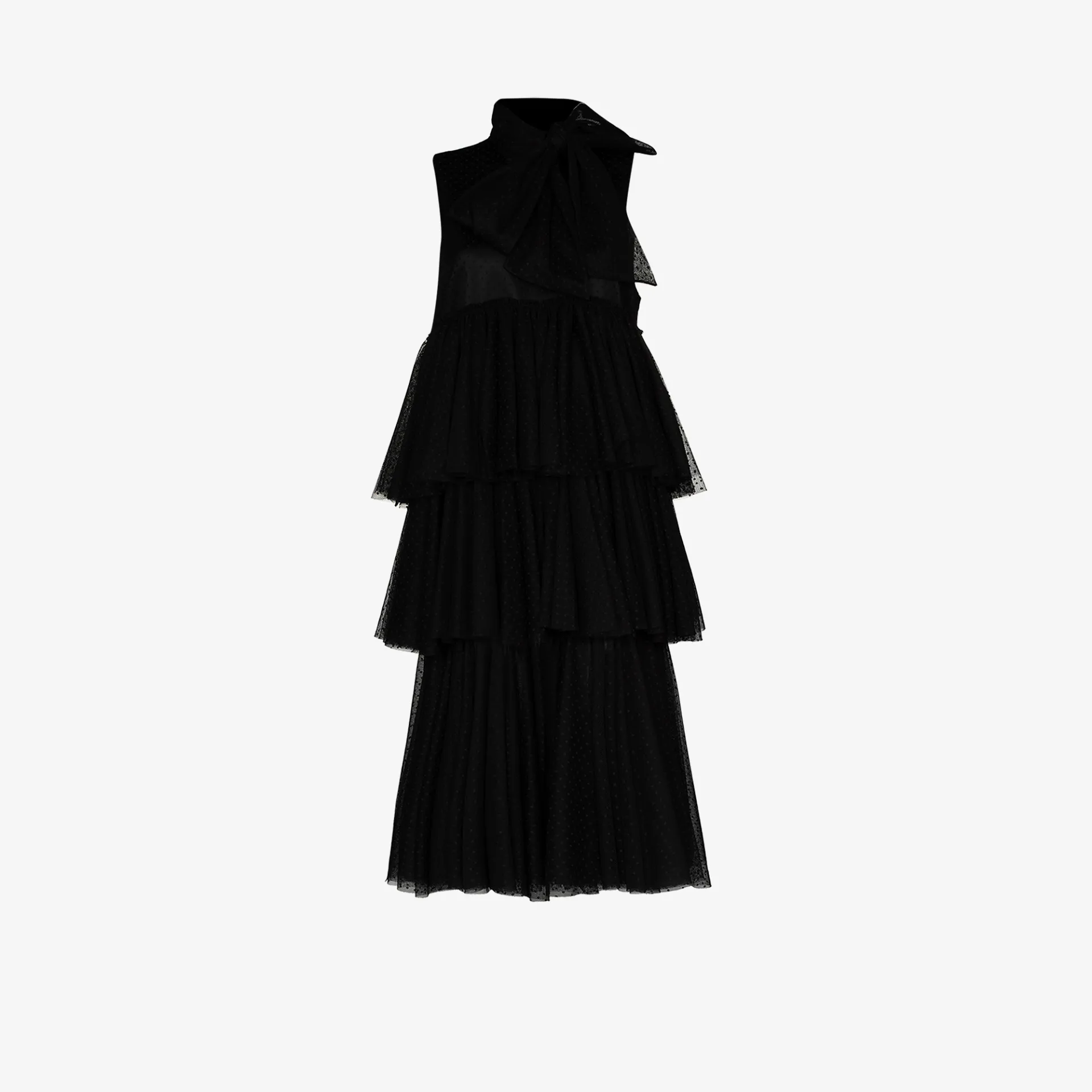 tulle midi dress black