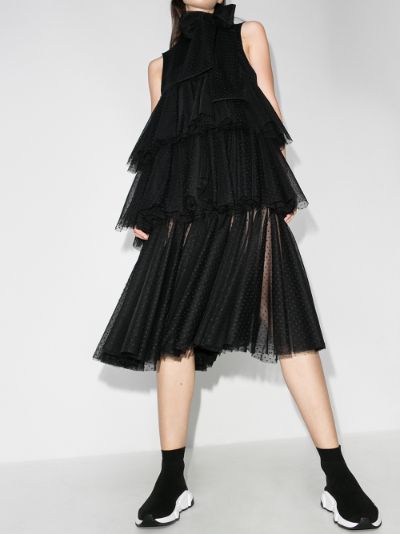 tiered tulle midi dress