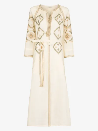 run away with me embroidered midi dress