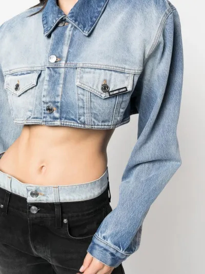 Off white cropped hot sale denim jacket