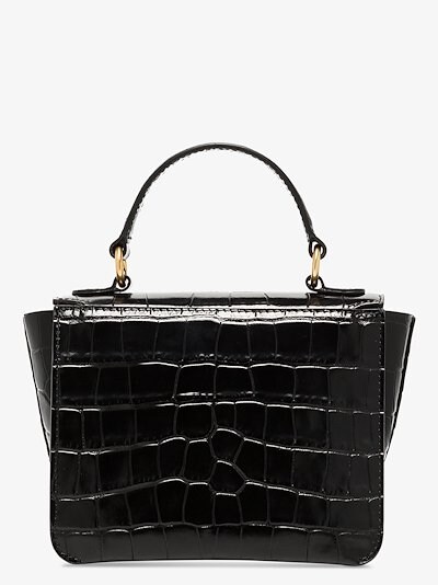 Download Wandler Black Luna mock croc mini tote bag | Browns