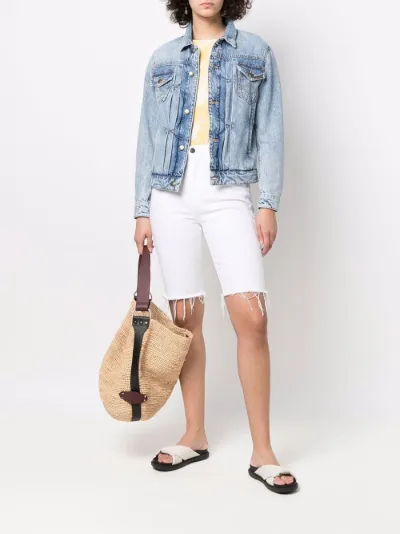 pleat-detail denim jacket | WASHINGTON 