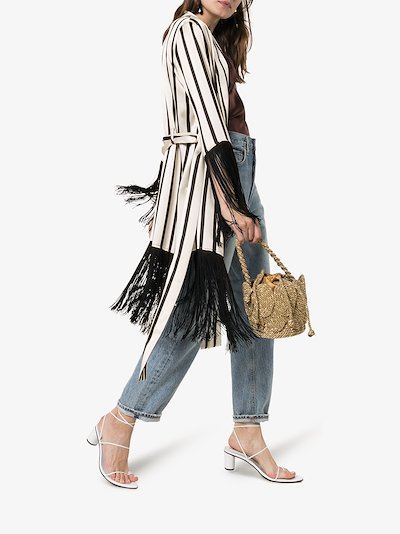 We Are Leone striped fringed silk robe | Browns