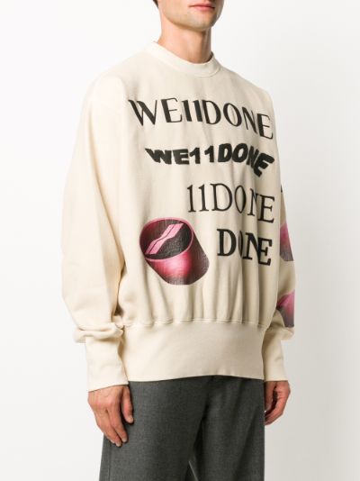 We11done crew neck graphic print jumper | Eraldo.com FR