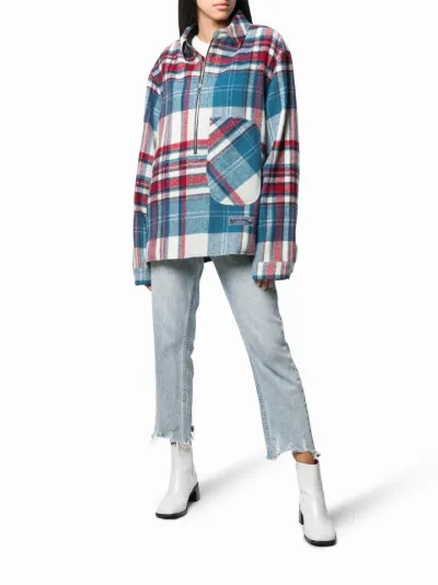 We11done half-zip plaid shirt jacket | Eraldo.com US